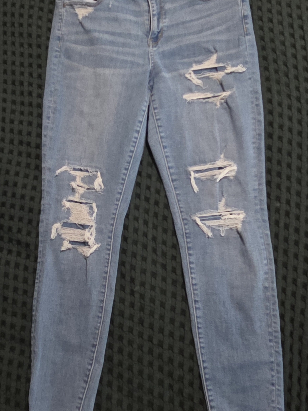 American Eagle Outfitters Light Blue Ripped Skinny Jeans